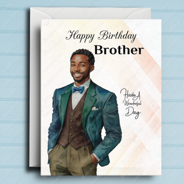 Black Man Birthday Card Y